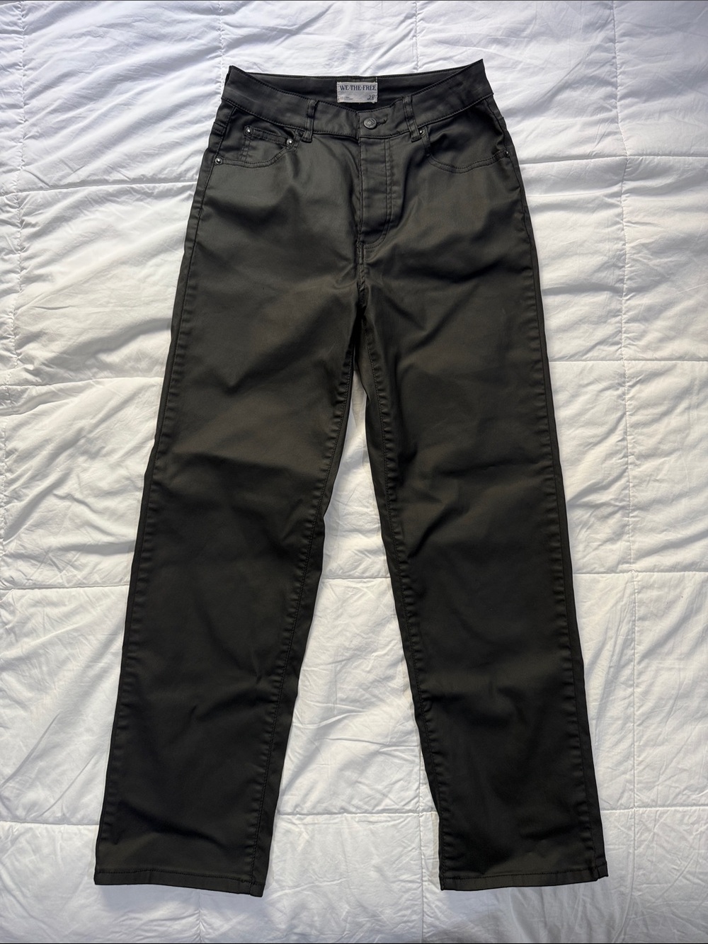 Women’s Freepeople Black Straight-Leg faux leather Jeans
